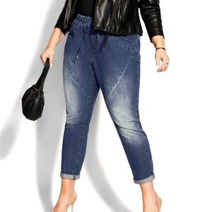 City Chic Isabella pull on style jeans, size 16, NWT